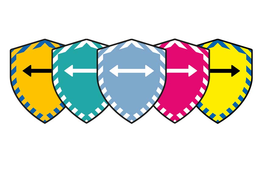 38mm Distance Aware Badges - Mixed Pack of 5 Designs