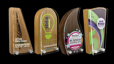 Real Wood Block Award with Acrylic Front